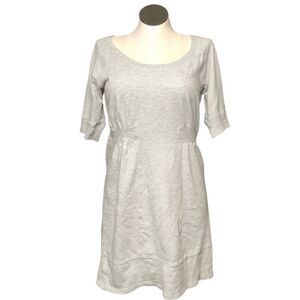 Anthropologie Pure + Good Womens Sweatshirt Dress L Heather Gray Cotton Terry